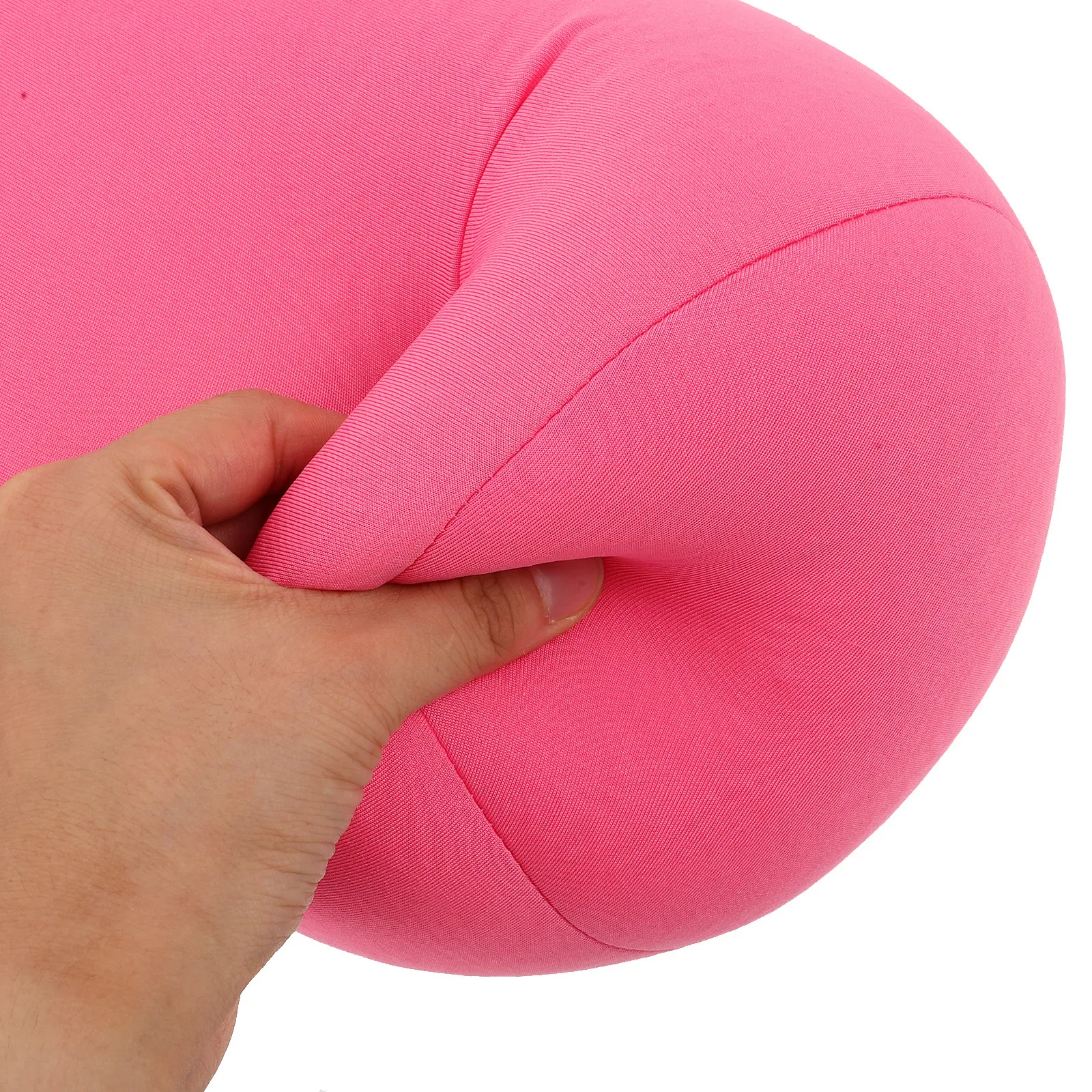 Pink Microbead Bolster Tube Pillow Soft Cylinder Neck Lumbar Support Ergonomic Beaded Neck Roll Pillow Comfortable Sleeping
