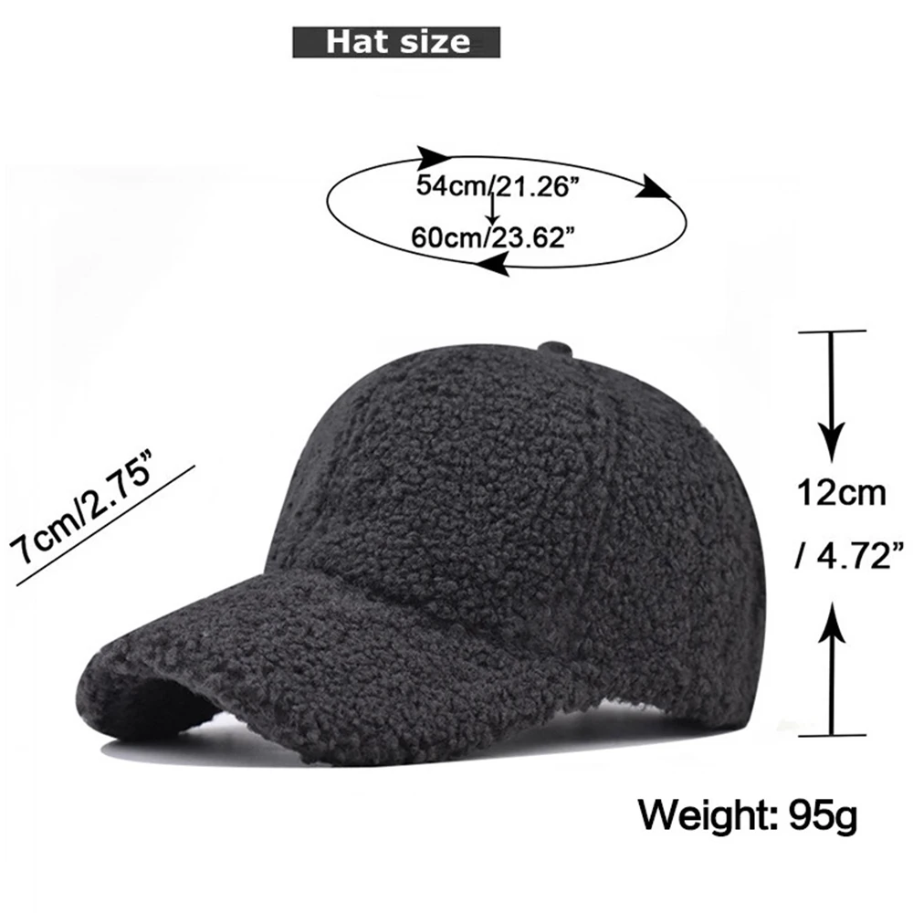 FS Green Lamb Wool Winter Baseball Caps For Men Outdoor Windproof Warm Plush Women Hats Streetwear Hip Hop Cap Gorras Para Mujer