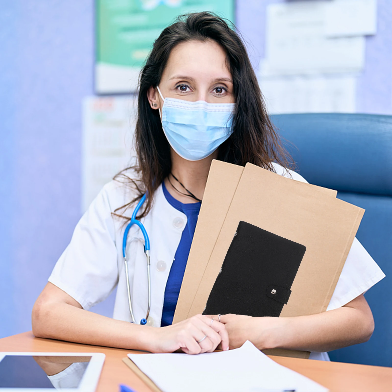 

Receipt Organizer Certificate of Deposit Storage Clip Important Document Office Bill Album Black Pu Desk File Miss