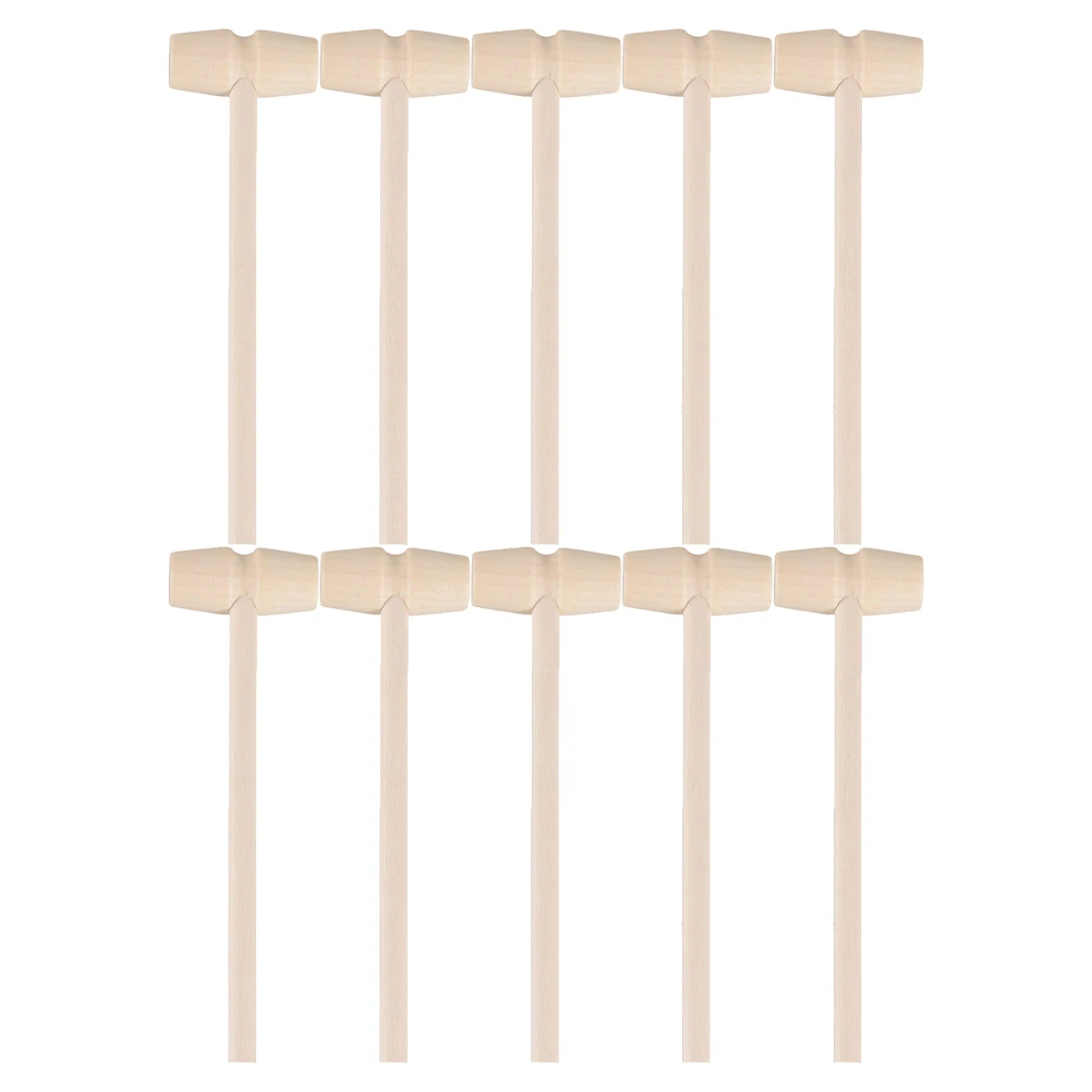 20 szt. Mini Drewniane Młotki z Zaokrąglonymi Krawędziami, Ergonomiczny Uchwyt, Młotki do Rozbijania, Zabawki dla Dzieci, Małe Młotki, Drewniane Zabawki-Młotki