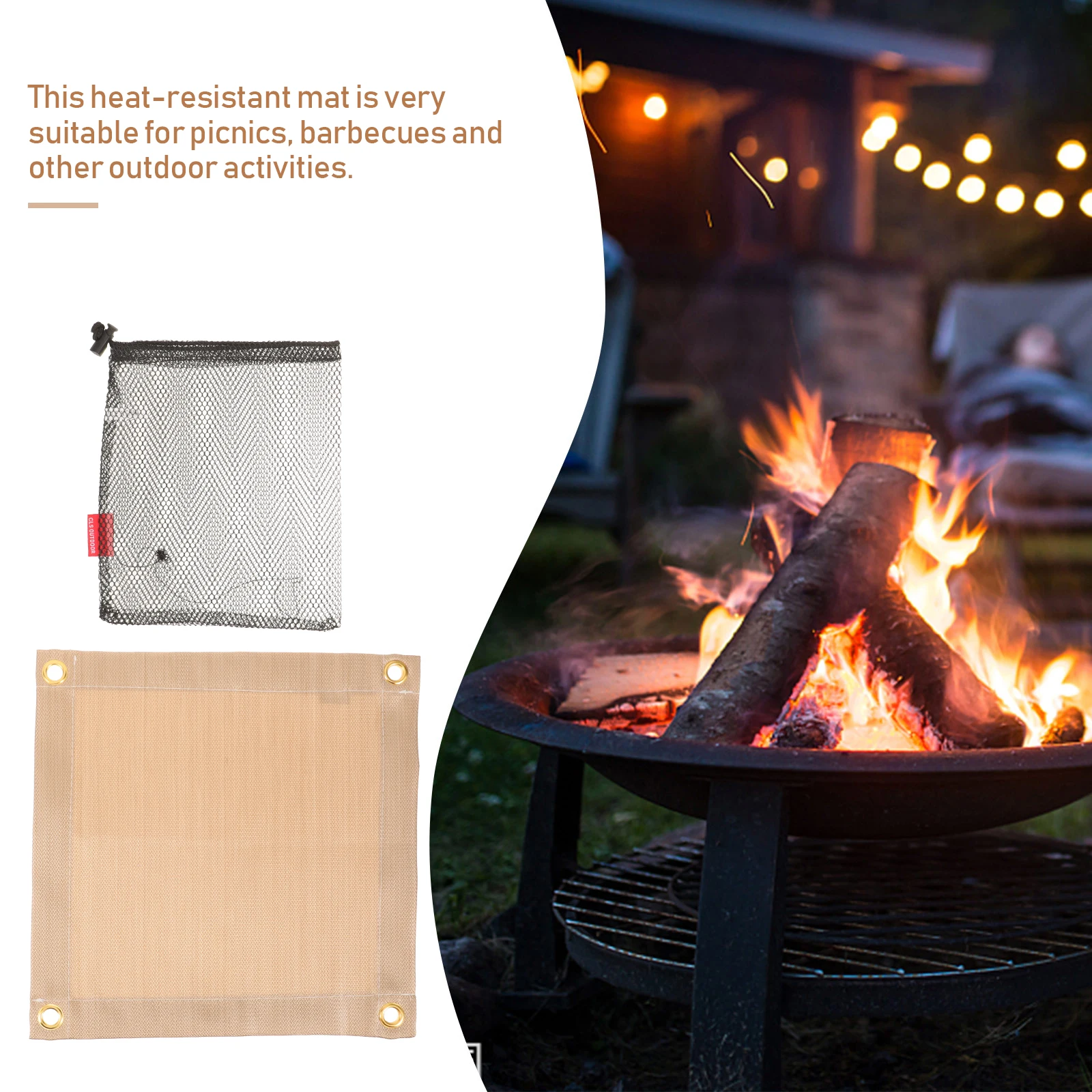 

1 set Fireproof Blanket Insulation Mat Emergency Safety Fiberglass Flame Retardant Outdoor Grill Camping Heat Resistant Mat