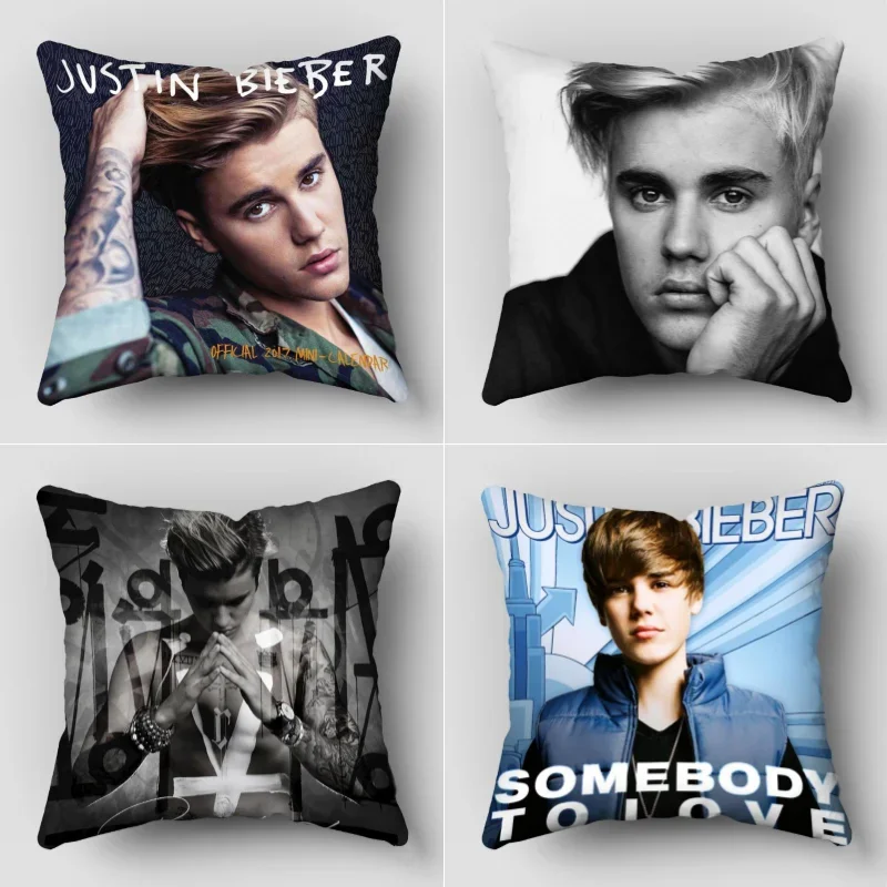 Hot Sale Justin Bieber Pillow Case High Quality Satin Fabric Pillowcase Decorative Pillow Cover Wedding Decorative