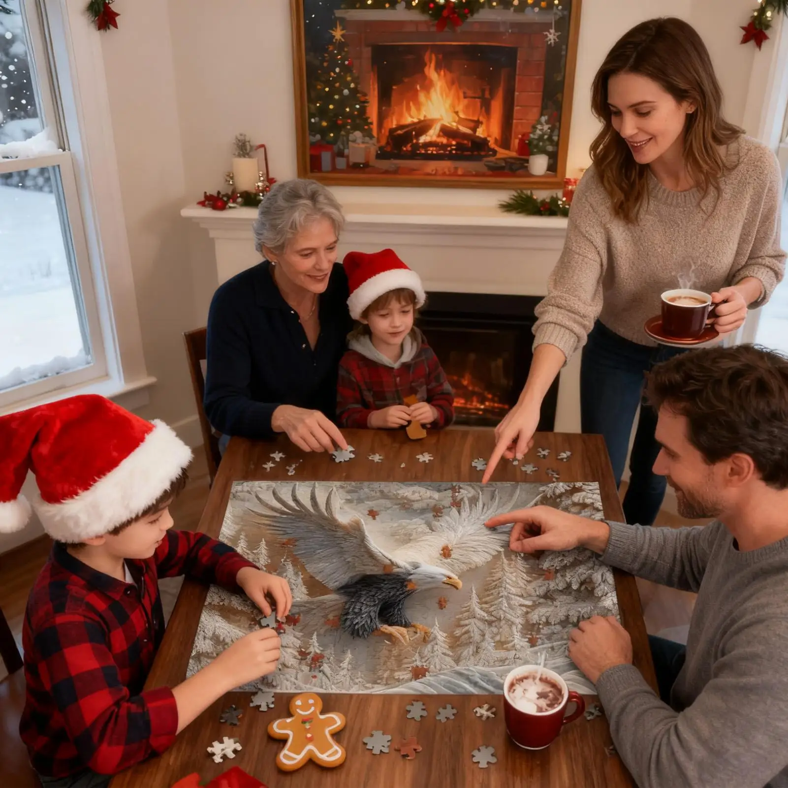 จิ๊กซอว์รูปนกอินทรีแกะสลัก 1000 ชิ้น เกมจิ๊กซอว์ที่สนุกและท้าทาย นกอินทรีหัวล้านอันงดงาม เหมาะสำหรับผู้ใหญ่ ของขวัญวันเกิดและคริสต์มาส