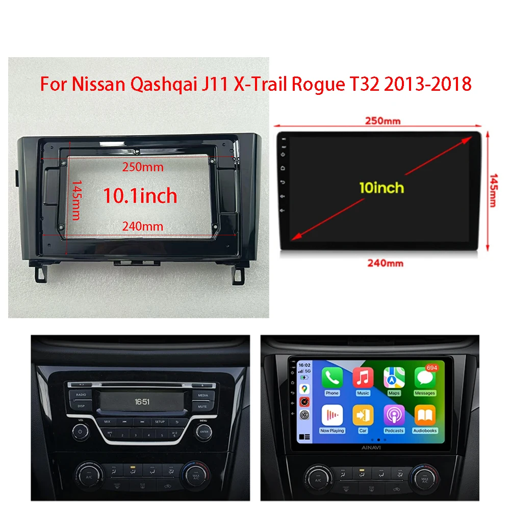 7/9/10.1Inch Fascias For Nissan Qashqai X-Trail 2013-2018 Car Radio Stereo GPS MP5 Android Player Panel Install Frame