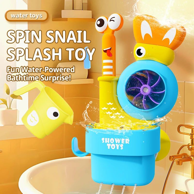 

Baby bath toy set, showerhead, children's spinning fun, children's bath and water play, snail, boy and girl gifts
