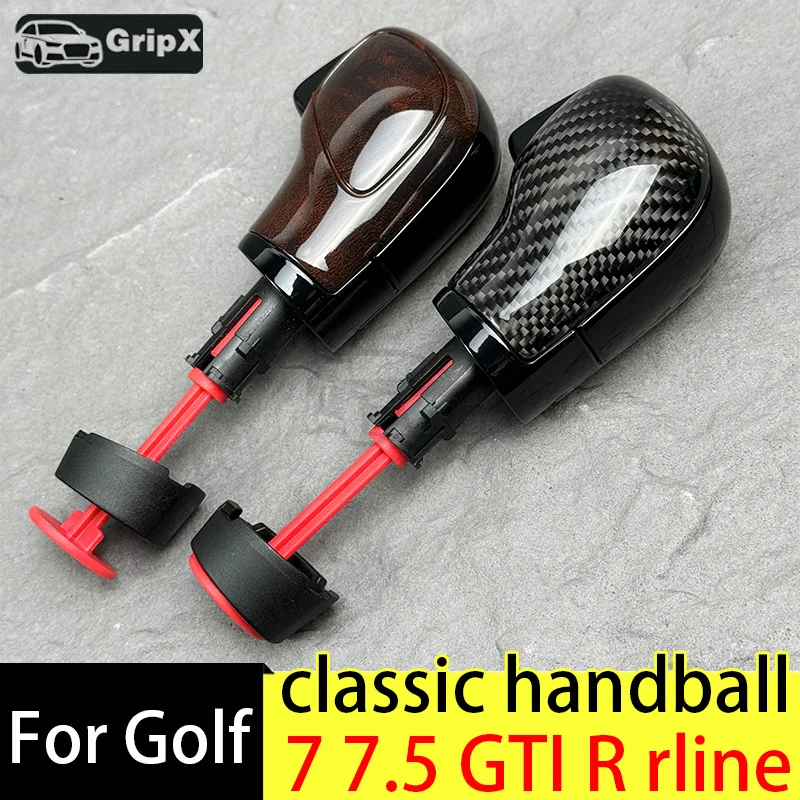 

DSG Gear Shift Knob for VW Golf 7 GTI/R-Line Carbon fiber material Custom Emblem Cover, Ergonomic Shift Lever Stick