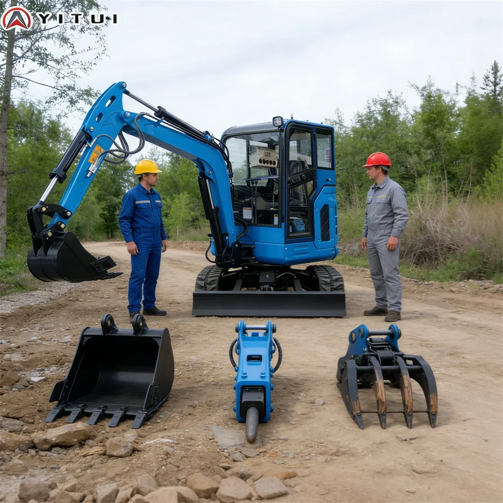 미니 굴삭기 1.8톤 맞춤형 미끄럼 방지 가정용 미니 굴삭기 버킷 360도 교체 가능 °   팔의 회전
