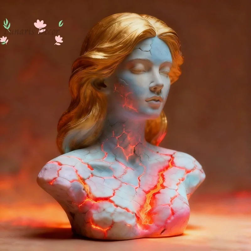 Blazing maiden figurine broken soul red flame girl ornament ornament