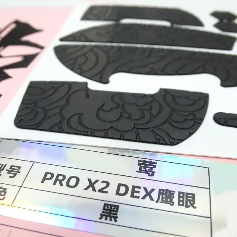 C90F EsportsTiger Kulit Mouse Bantalan Tahan Keringat Pita Pegangan Mouse Pegangan Pra Potong untuk Mouse GProX Superlight 2 DEX