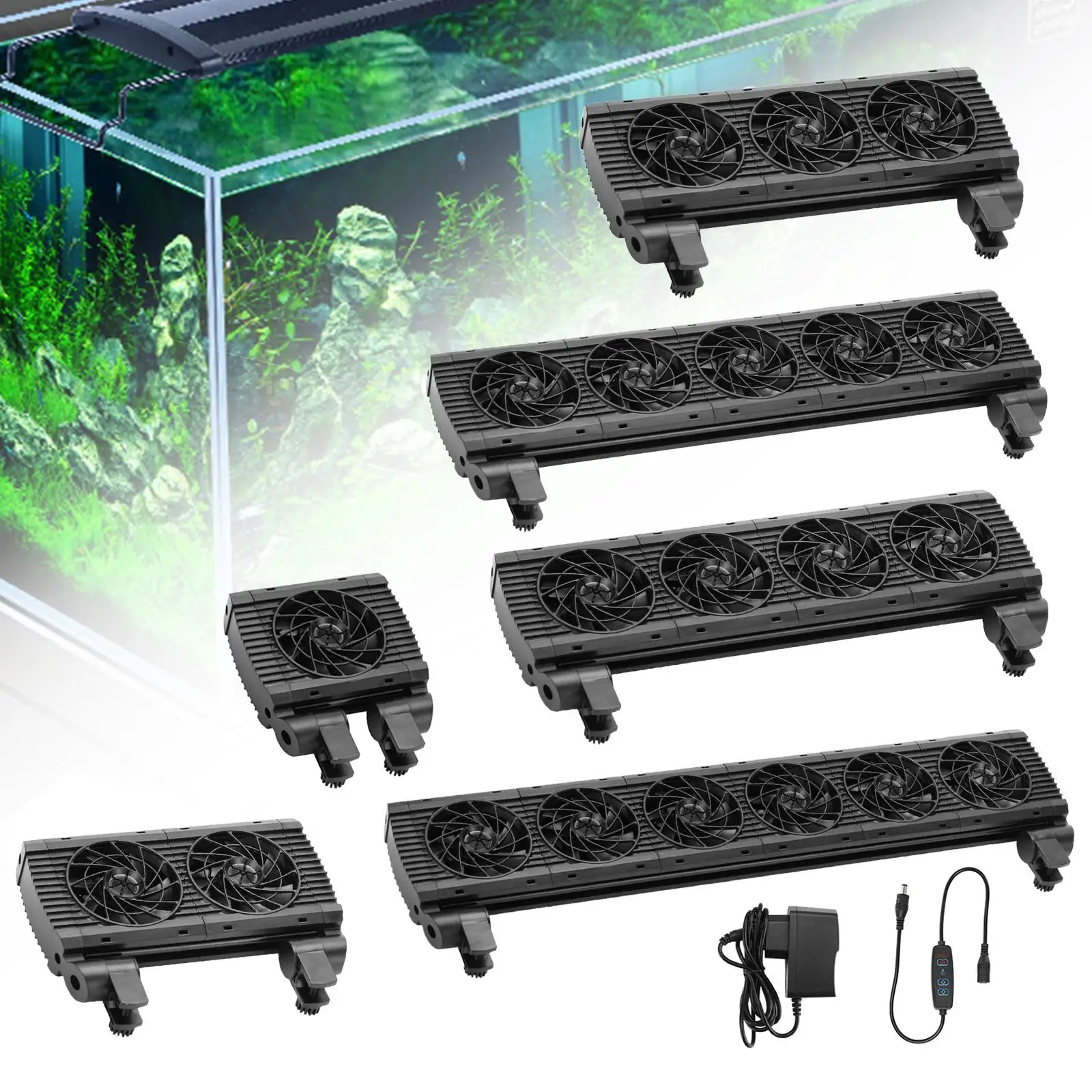 Aquarium Chiller Cooling Fan Variable Speed Fish Tank Cooling Fan System Hydroponic Cooler Water Chiller for Salt/Fresh Water