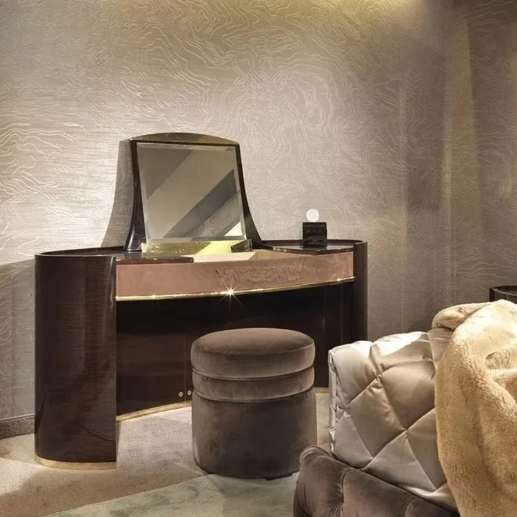 High-quality drawings Stainless steel dressing table Modern lightweight luxury simple design with mirror dressing table