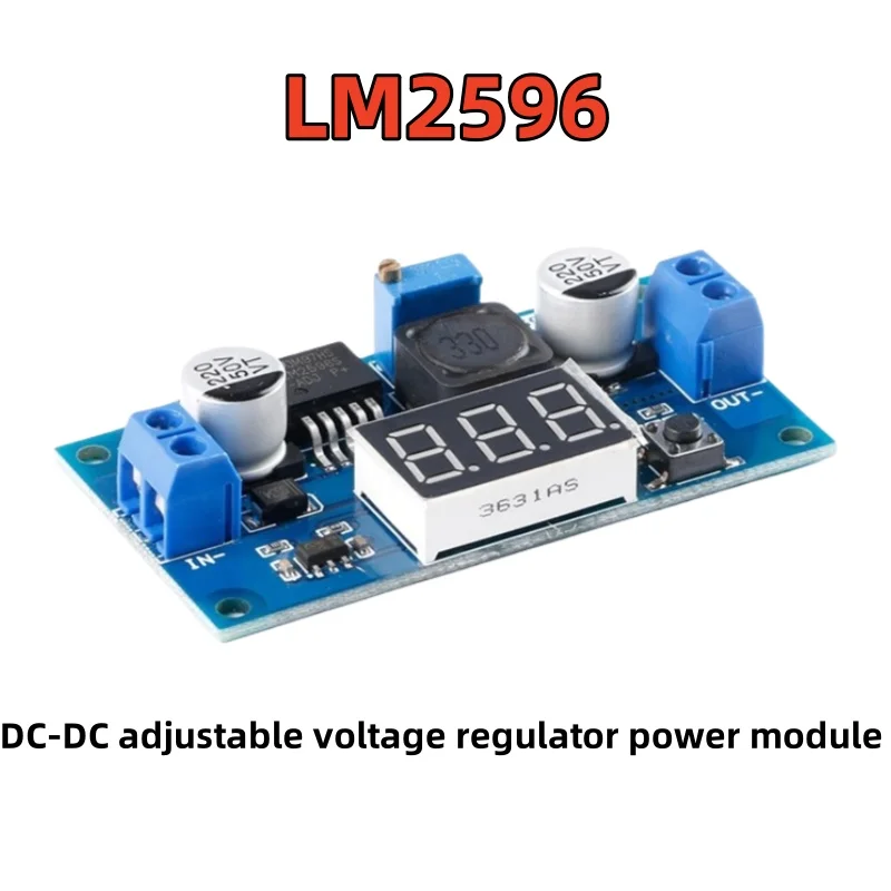 DC-DC adjustable voltage regulator power module LM2596 voltage regulator module with voltmeter calibration