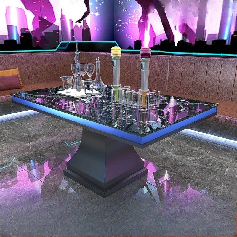 

Luminous coffee table glass karaoke hall several card seats restaurant box table luminous coffee table