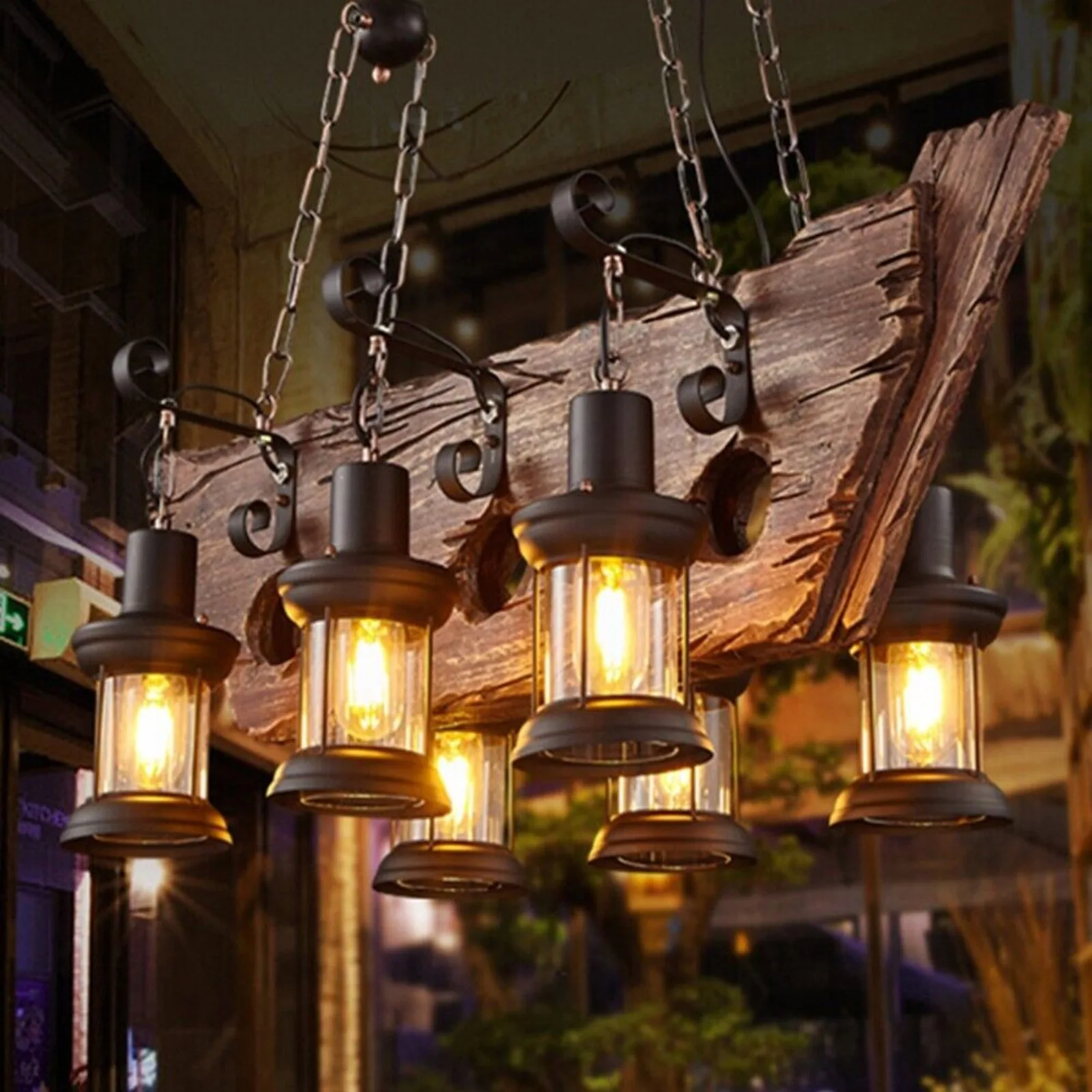 

Американская старинная деревянная лампа, Подвесная лампа, Люстра В индустриальном стиле, брикет 6