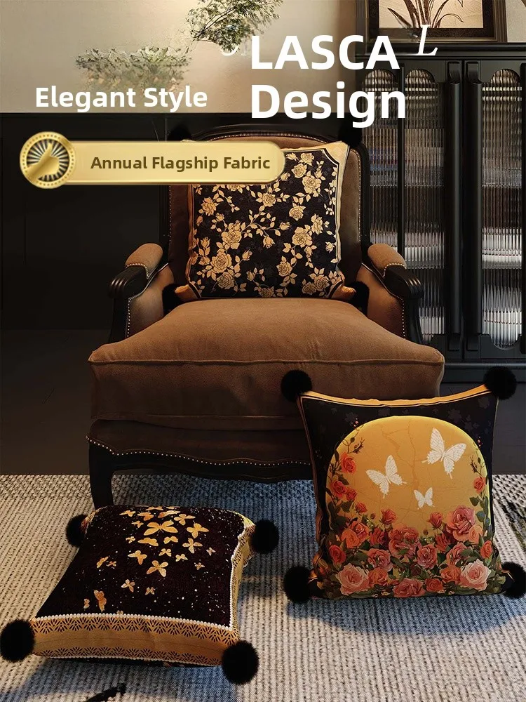 

Элитный набор наволочек с коричневым узором для дивана и кровати, ретро-декор для дома, квадратные наволочки из полиэфирного волокна