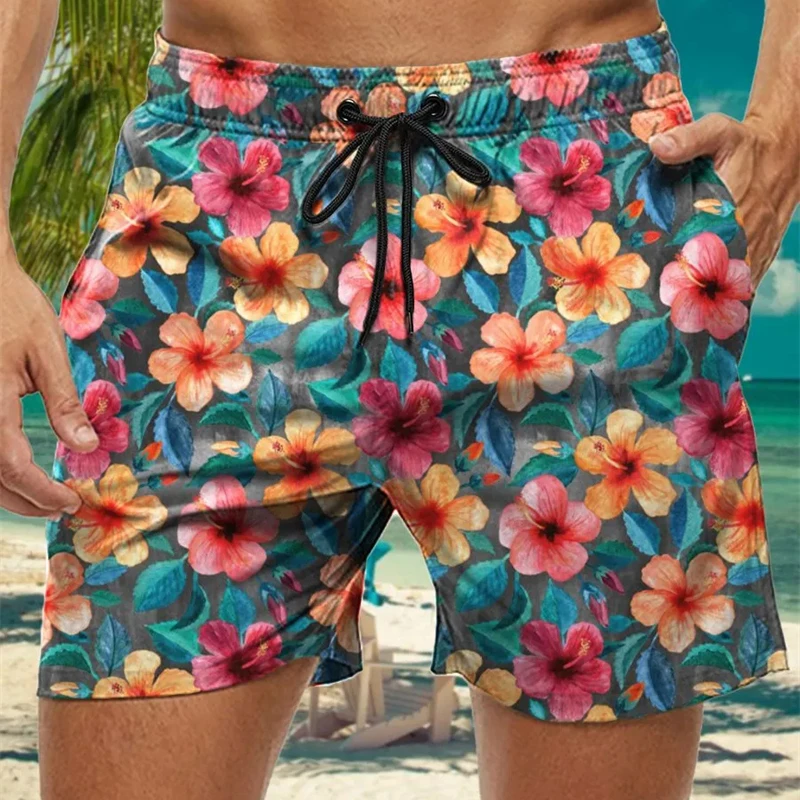 

Летние каникулы Стиль Мужские пляжные шорты с 3D принтом Винтажный цветочный узор Спортивные плавки для отдыха Свободные быстросохнущие мужские шорты для доски
