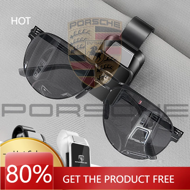 

Наклейка на автомобиль Porsche, модный держатель для очков на солнцезащитный козырек, держатель для хранения очков для Porsche 911, Taycan, Panamera, Cayenne, Boxster