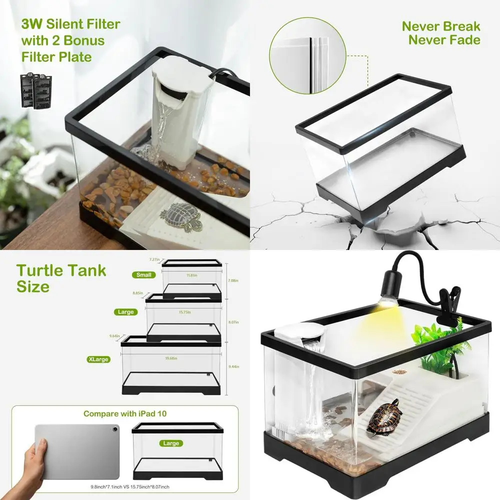 

Универсальный комплект слайдера с красными ушками: полный аквариум для черепах, рыб и амфибий с фильтром, UVB-светом и аксессуарами.