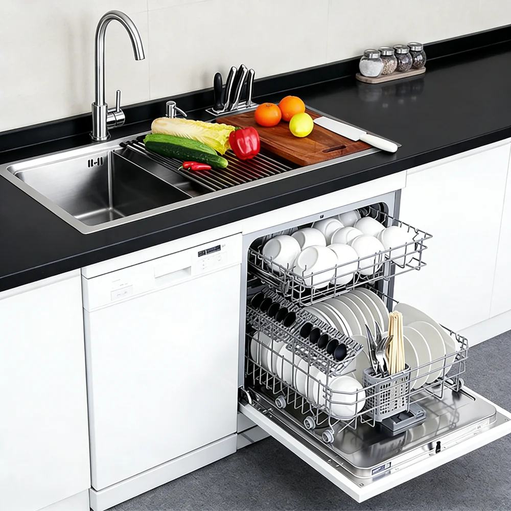 Full-integrate Built-in Dishwasher Smart Dishwashers Ultrasonic Sink Dishwasher Machine