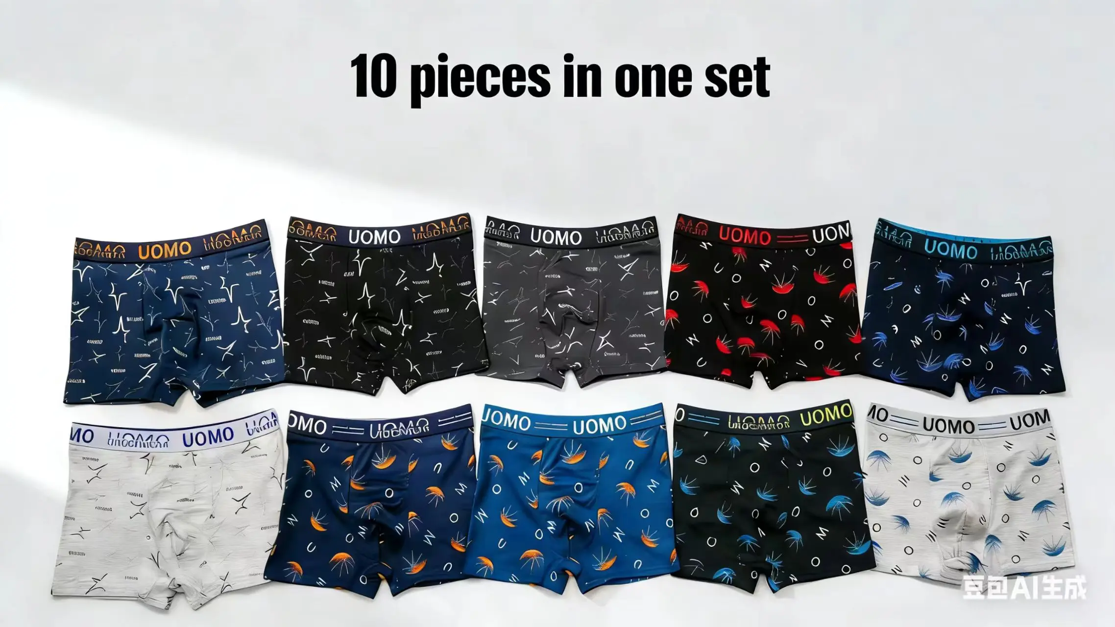 

Набор из 10 хлопковых мужских трусов-боксеров, дышащие, удобные, базовые, сексуальные плавки