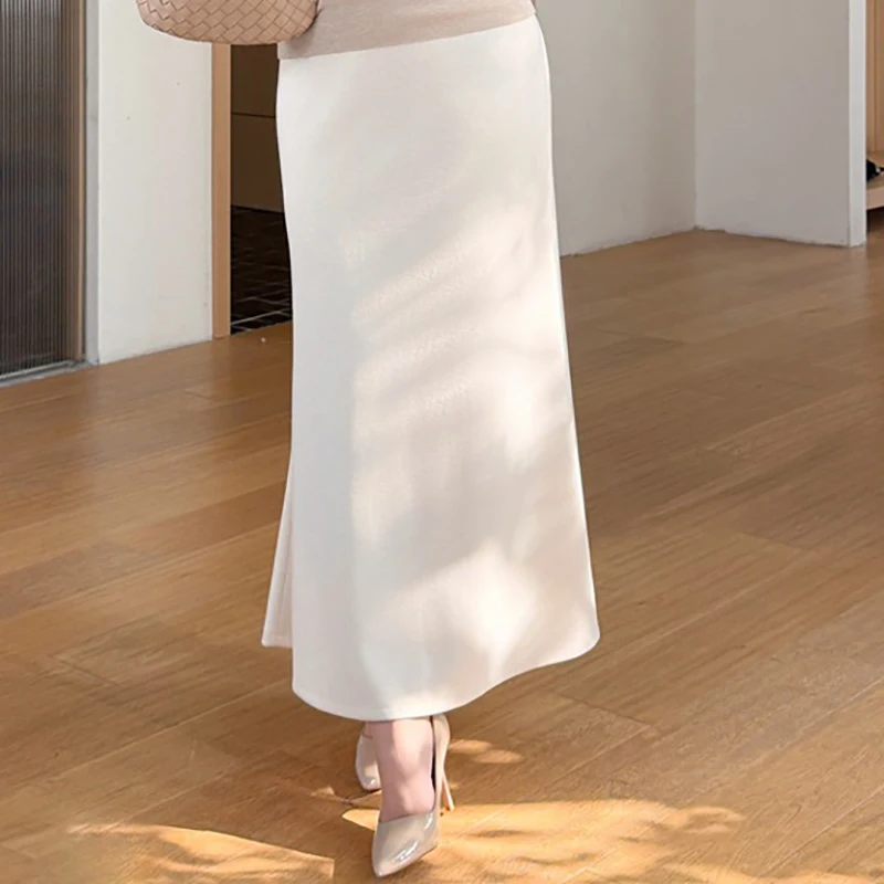 

XXXL Fashion Premium Waltz Acetate Wool Knitted Fishtail Bottoms French Autumn And Winter Plus Size Women Mermaid Skirts 9425