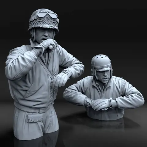 1/16 Skala Gjuten Resin Figur Modellbyggsats Andra Världskriget Amerikansk Stridsvagnsbesättning Halvkropp 2 Figurer Omonterad och Omålad 10 best sales 1 16 hartsfigurer - №3