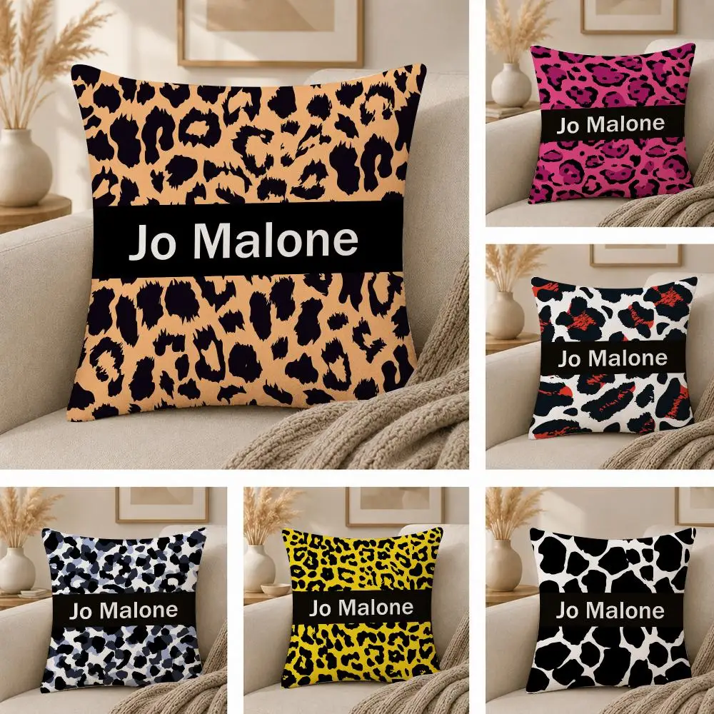 J_Jo M_Malone LOGO Cushion Cover  Plush Fabric Soft Double Sided Print Sofa Cushion Cover Throw Pillow Covers