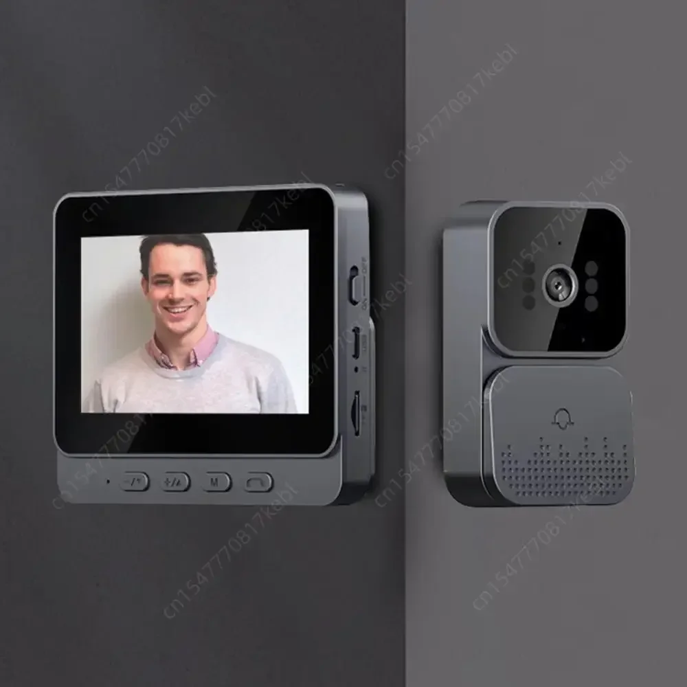 Campanello video domestico con schermo interno da 4,3 pollici Wireless 2.4G WIFI Citofono vocale a 2 vie Supporto per archiviazione su scheda SD Visione notturna HD