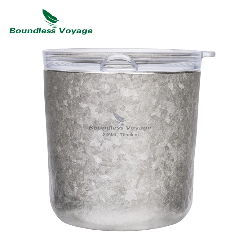 

Титановая кофейная чашка Boundless Voyage с двойными стенками и крышкой, кружка для вина, чая, воды, 240 мл, посуда для дома на открытом воздухе Ti3238D