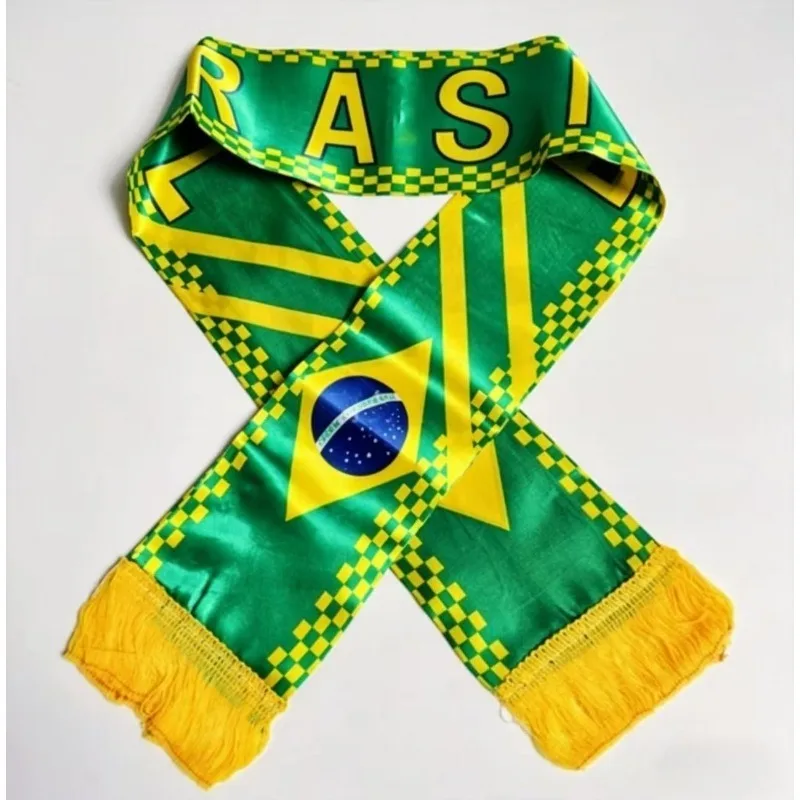

Brazilian National Team Football Scarf Brazilian Flag Football Scarf Warm Knitted Scarf for Fans