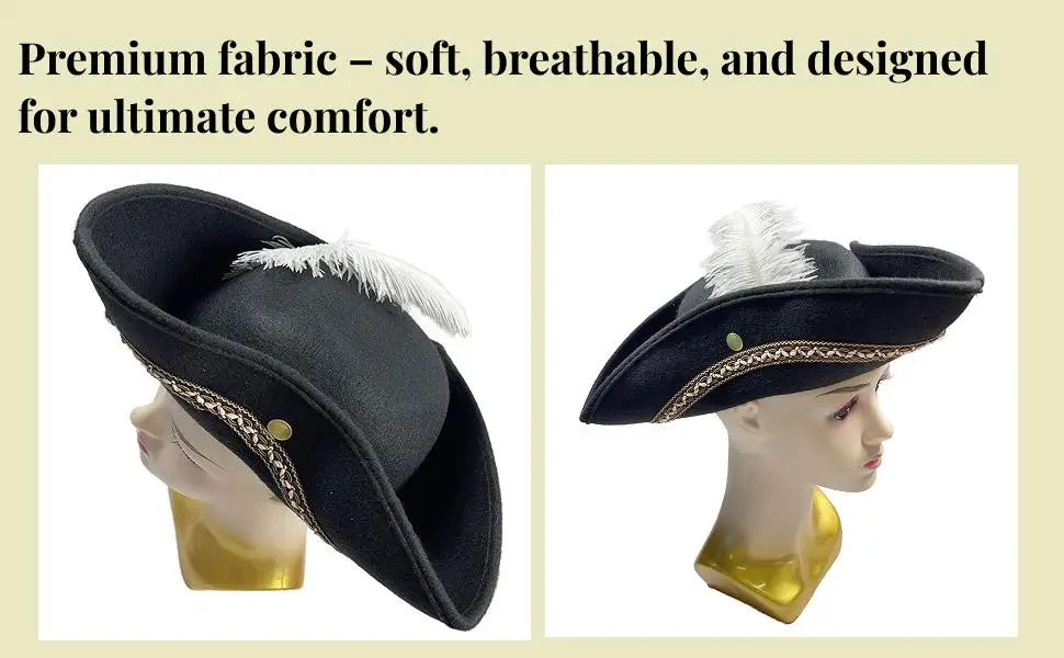 Pirate Hat Vintage Multipurpose Costume Accessories Dress Up Tricorn