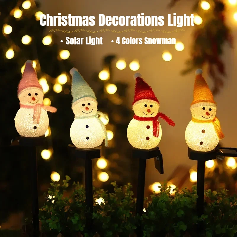 

Christmas Solar Light Snowman Festival Decorations Lamp Outdoor Powered Stakes Lights Corridor Patio Lawn Winter Decoration