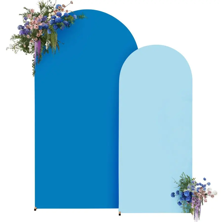 

Комплект из 2 чехлов для арки (7,2 и 6 футов), нежно-голубой, эластичный, для свадебной арки, для свадеб, детских праздников, дней рождения