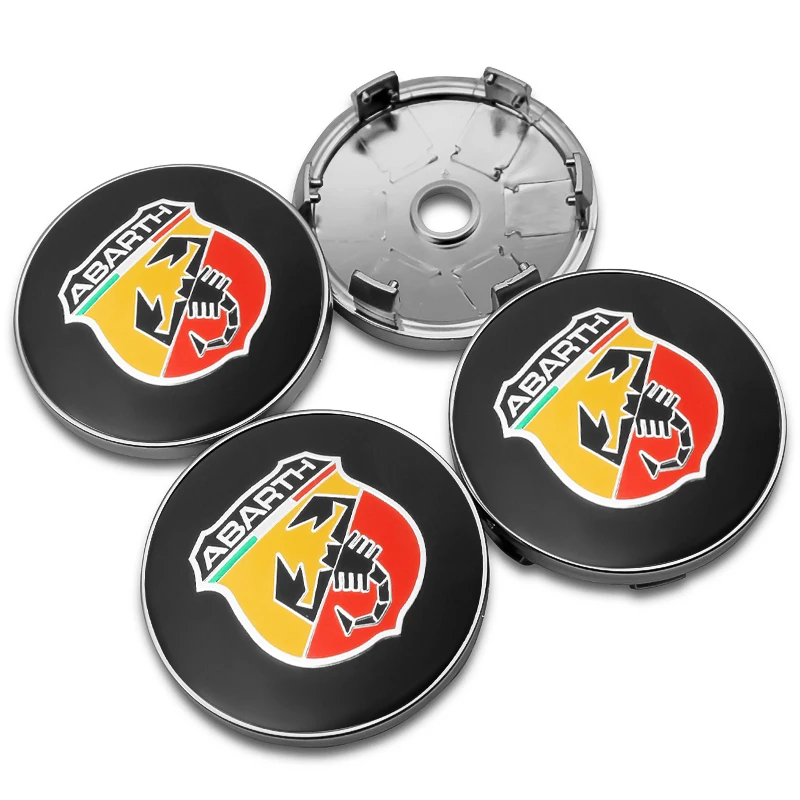 4Pcs 56mm+60mm Car Wheel Center Cap Logo Hub Cover Badge Emblem For Abarth Stilo Palio Bravo Doblo Fiat 500 Punto Accessories