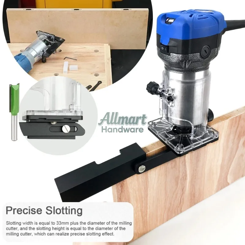2-in-1 DIY slotting, positioning, punching tool, woodworking simple connector trimming, milling slotting, bracket panel