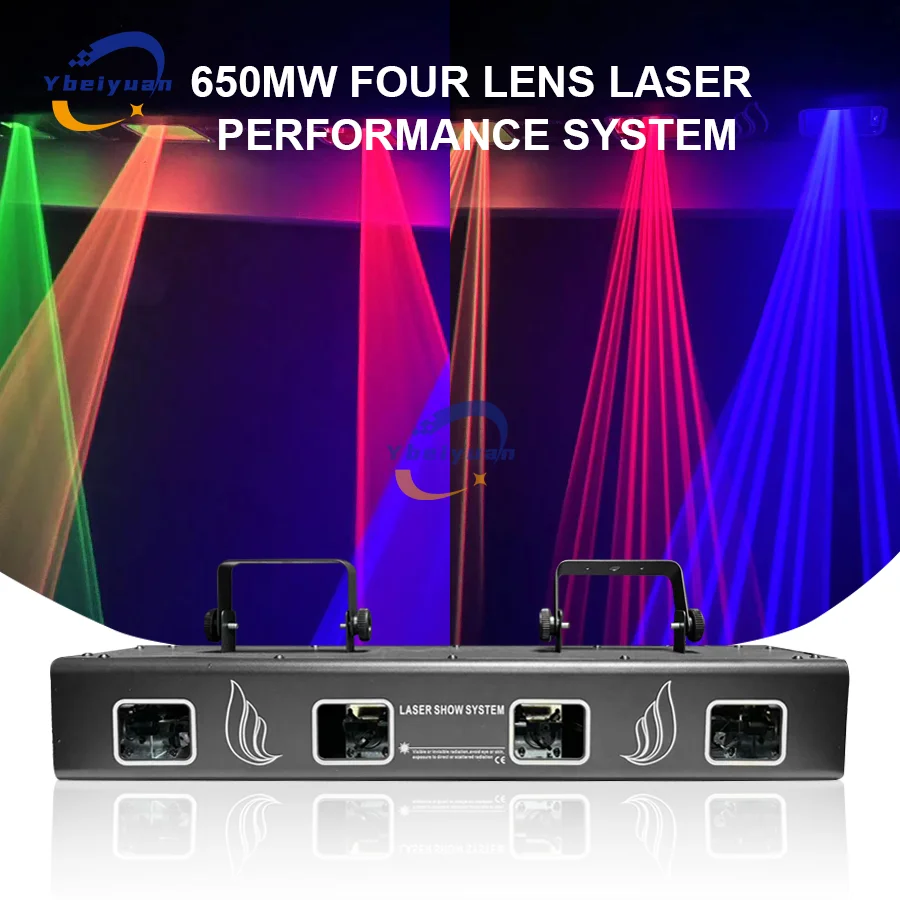 Vier-Linsen RGBY Vier-Farbe Laser Scanning Projektor DMX512 Für Bühne DJ Disco Bar KTV Weihnachten Dekoration Party laser Licht