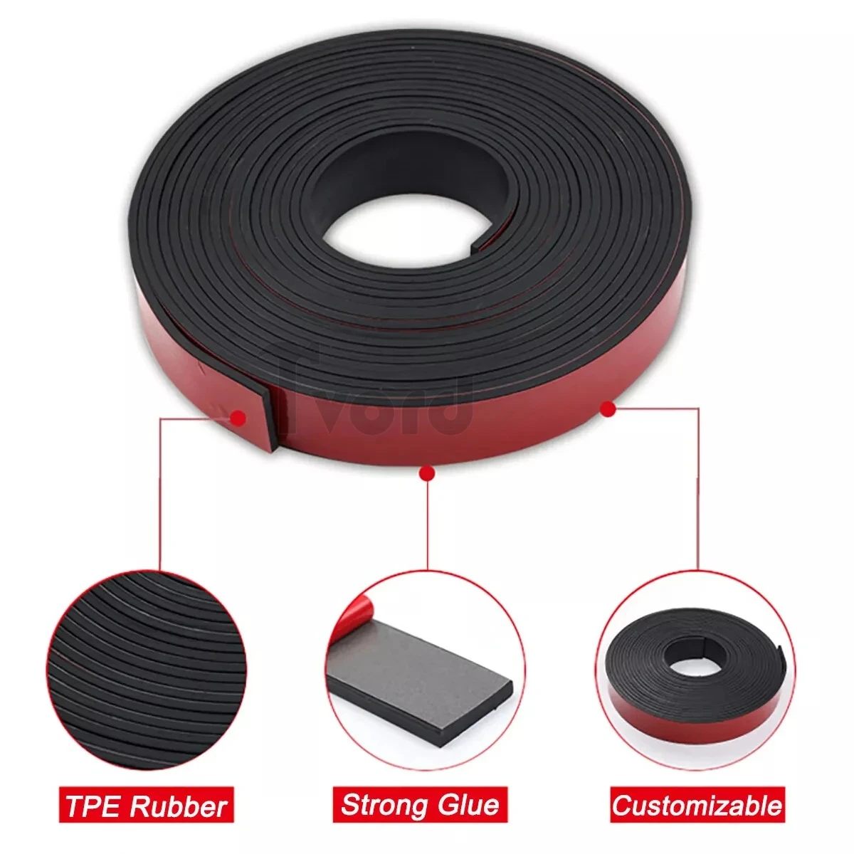 1~10M Black Self Adhesive Silicone Rubber Strip Pads Adhesive Backed Solid Seals Gasket Various Sizes Thicknes 2/3/4/5/10mm