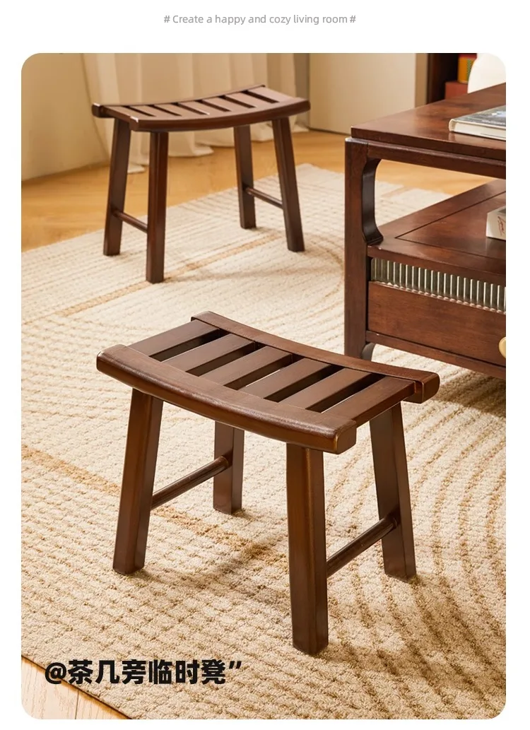 Nordic solid wood smallhousehold bench living room low  sofa stool bathroom saddle woodenshoe change st