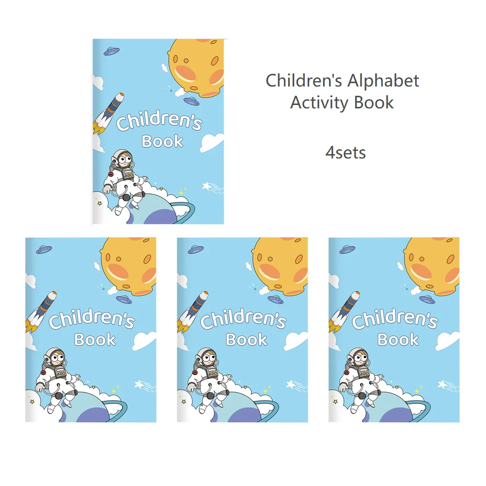 Kids Alphabet, Words & Math Coloring Workbook, Cute Cartoon Patterns, Preschool Early Learning Activity Book