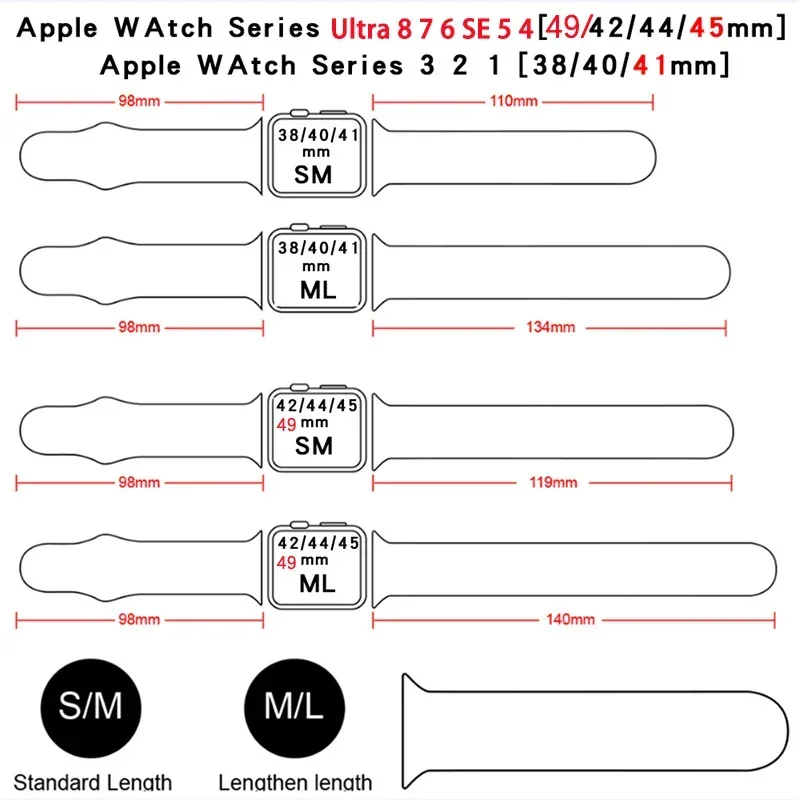 Silikonarmband für Apple Watch Band 38 mm 40 mm 41 mm 42 mm 44 mm 45 mm 46 mm 49 mm Armband iWatch Serie 10 9 8 7 SE 6 5 4 3 2 Ultra 2