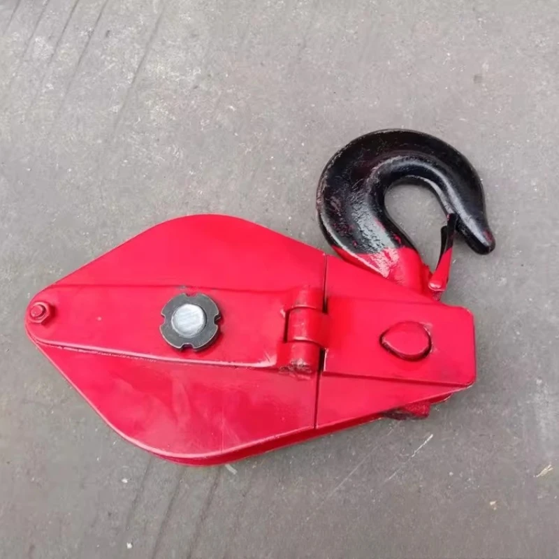 1PC High Quality Bearing Lifting Pulleys Both Fixed and Movable with Wire Rope Hooks and Lifting Rings - Image 3