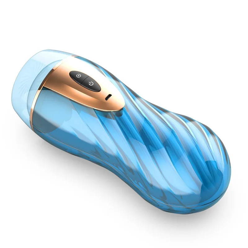 Airplane Cup 8 frequency Vibration Induction Voice Colorful Transparent Airplane Cup Men Masturbation Lasting Exercise Automatic