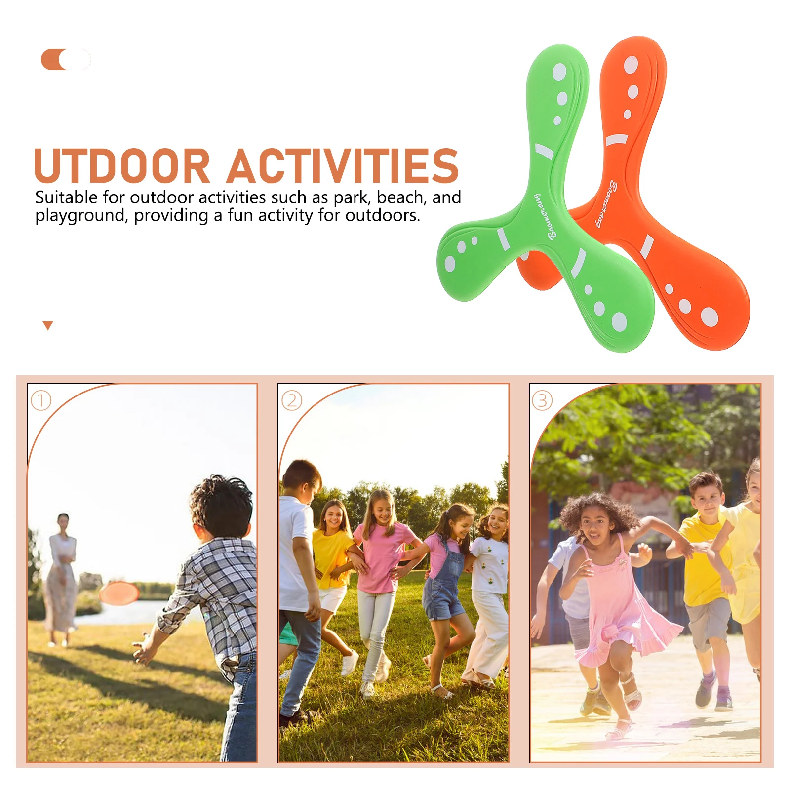 

2 Pcs Boomerang Toy Soft EVA For Kids Outdoor Sports Triangle Shape Bright Colors Random Logo Safe Durable Plaything