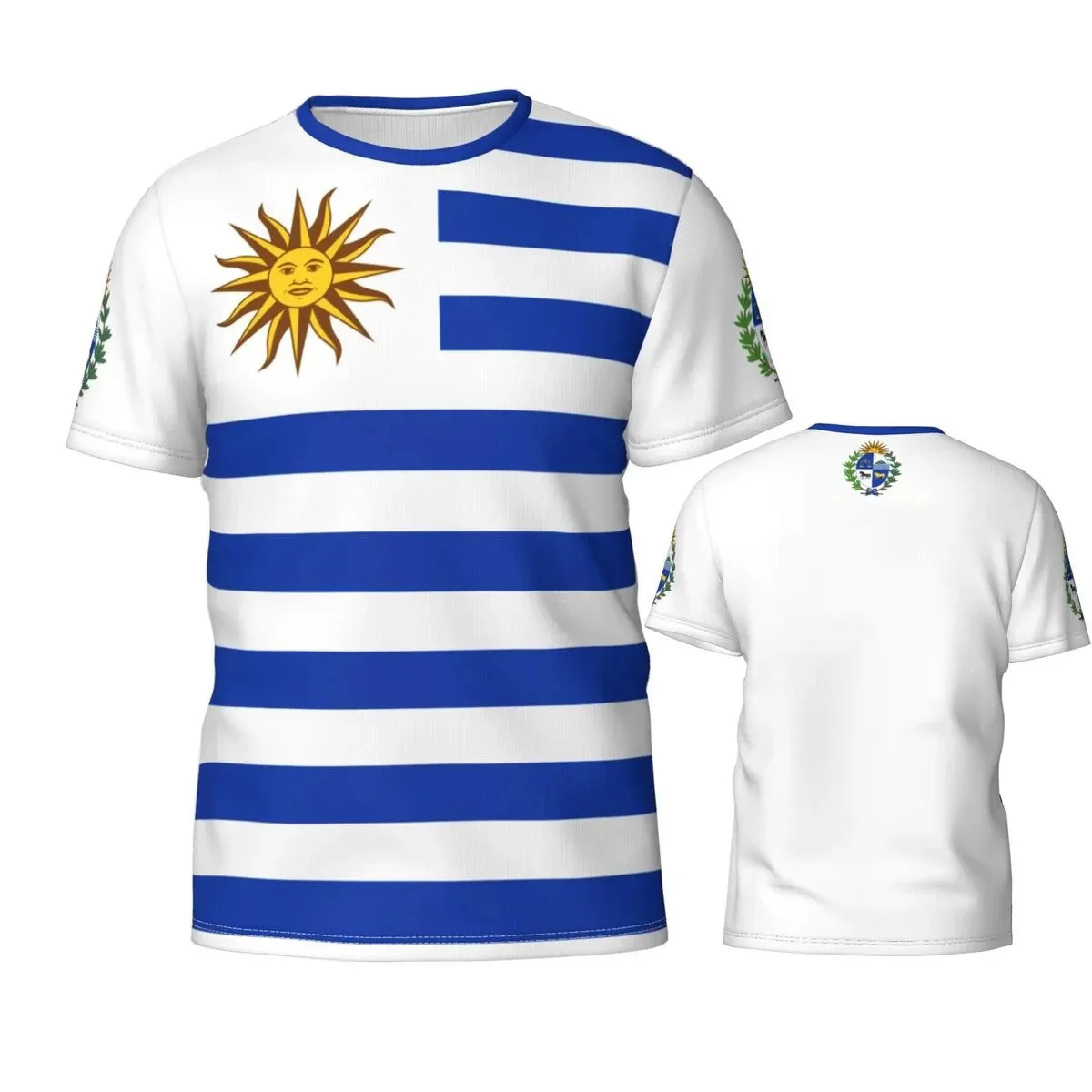 Uruguayan Flag National Emblem 3D Printing T-shirt Unisex Fashion Casual Breathable Sports Tops Purchase Custom Men's Tees