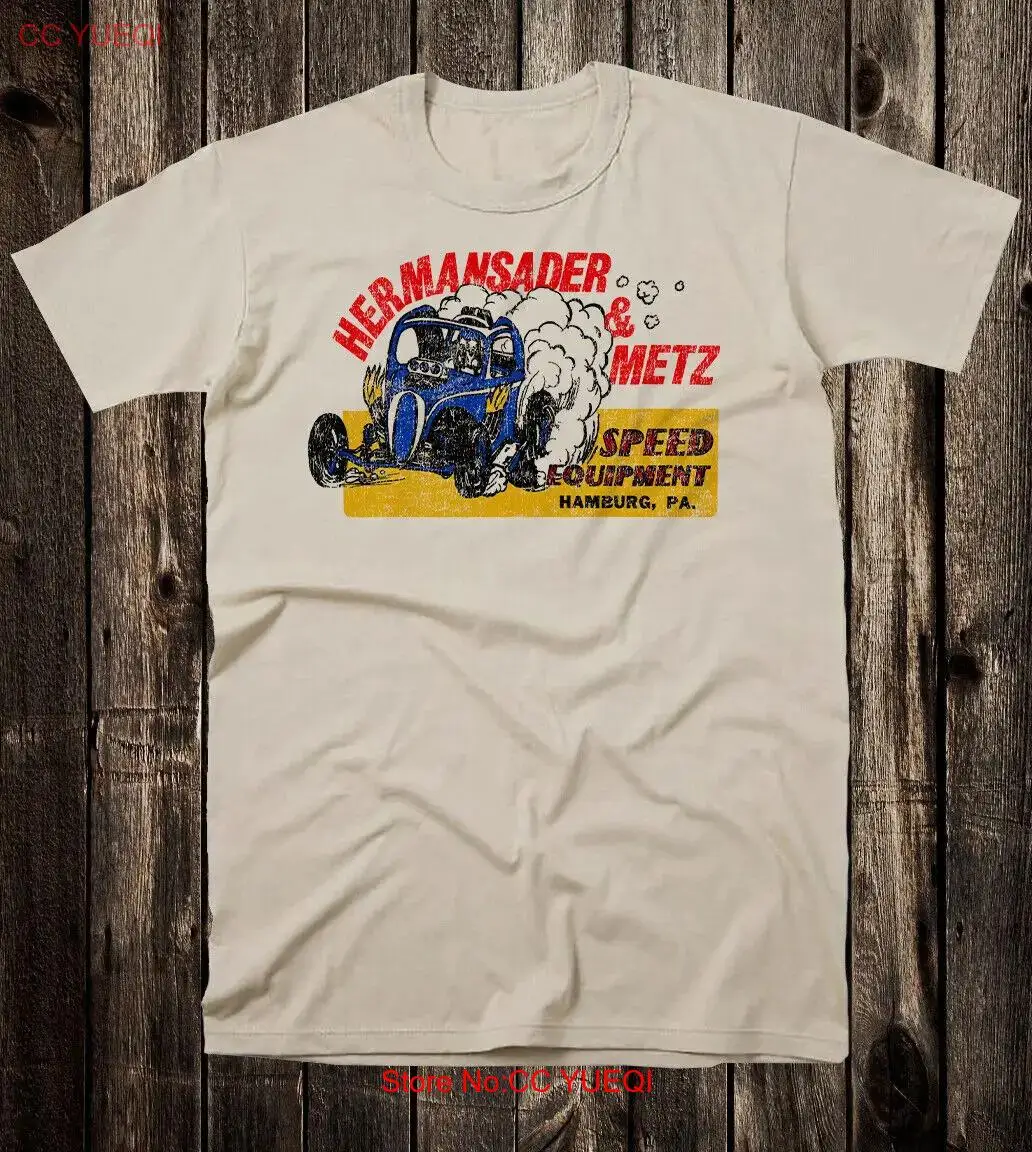 Retro Hot Rod Tee T Shirt Drag Race Hermansader & Metz Speed Shop Hamburg PA