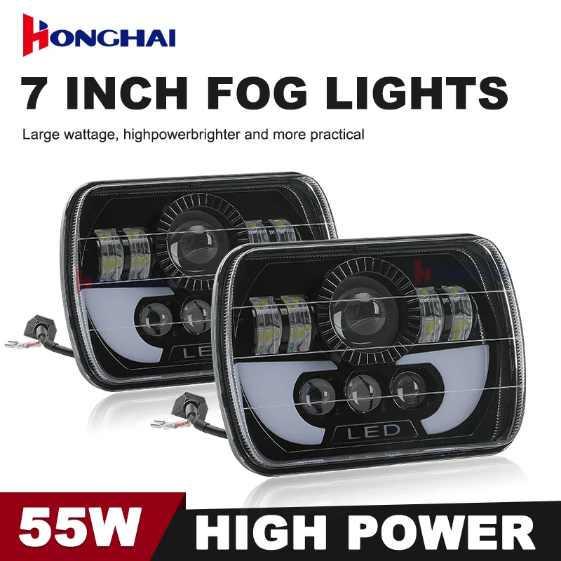 

2PCS Led Headlight 90W 5x7 Inch Led Headlights Led Sealed Beam Headlamp with High Low Beam Car Light for Wrangler