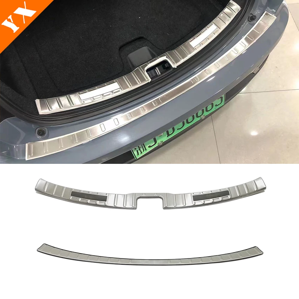 

Stainless Black Silver Trim For Polestar 2 Accessories 2021-2024 Car Rear Trunk Protector Plate Anti Hit/Dust sill Cover