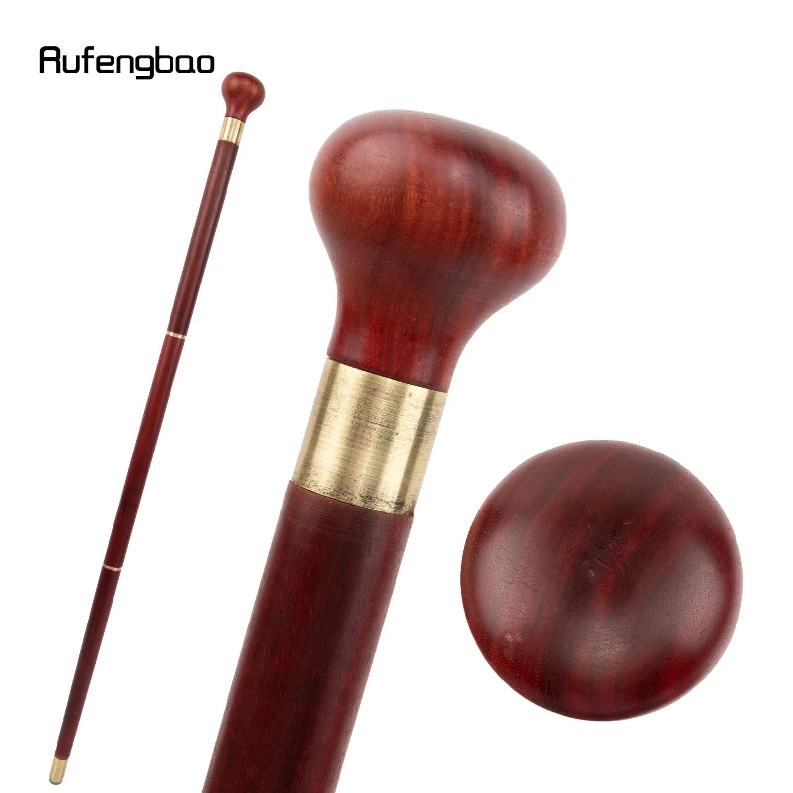 

Brown Sandalwood Wooden Fashion Walking Stick Decorative Cospaly Party Wood Walking Cane Halloween Mace Wand Crosier 85cm