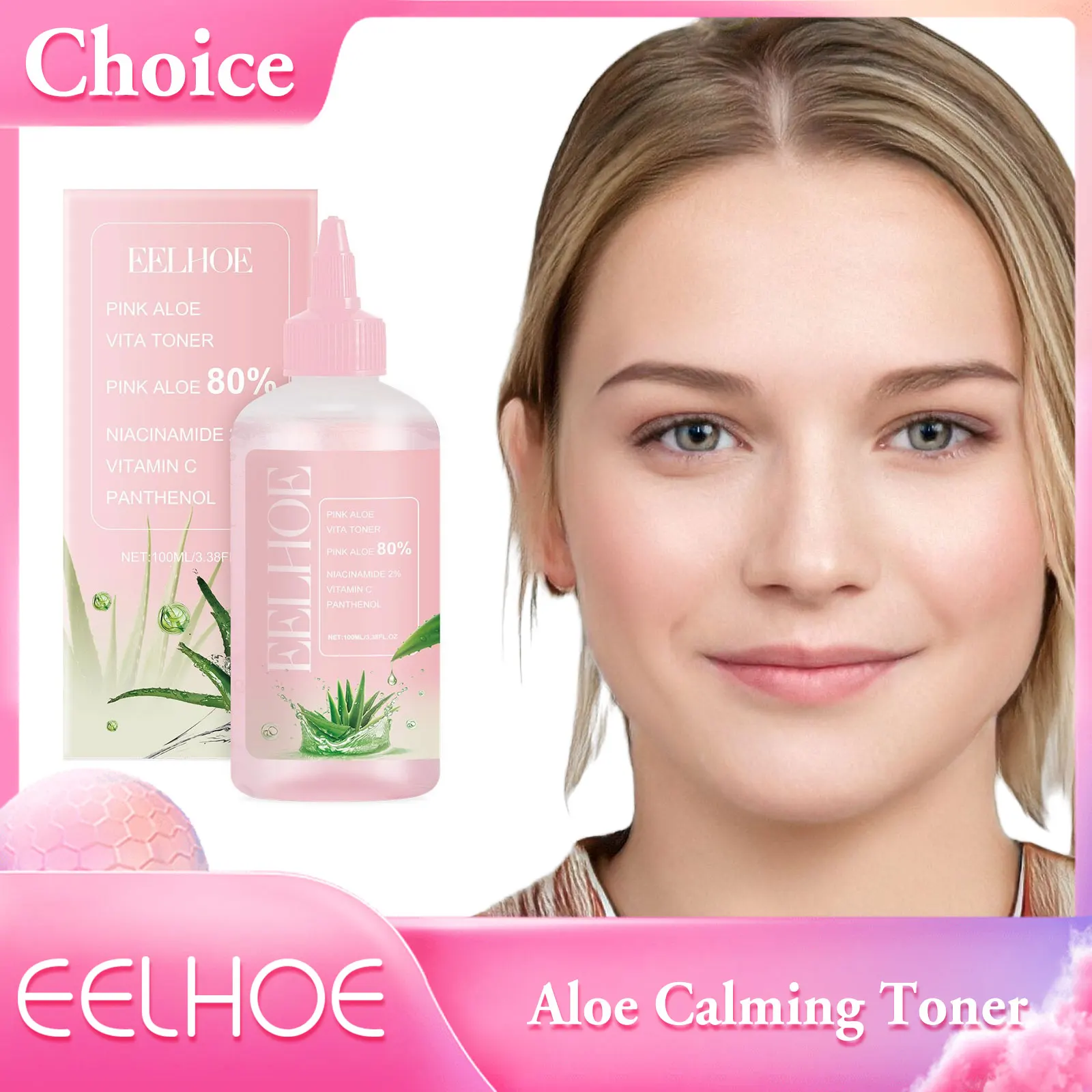 

EELHOE Aloe Calming Toner Moisturizing Water Hydrating Deep Cleansing Pores Nicotinamide Brightening Facial Skin Care Products