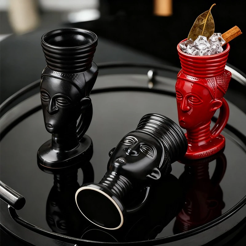 

1 шт., 280 мл, креативная керамическая чашка для коктейля, Гавайская чашка Тики, вечерние, бар, чашка для пива, напитков, украшение стола и аксессуары, забавный подарок